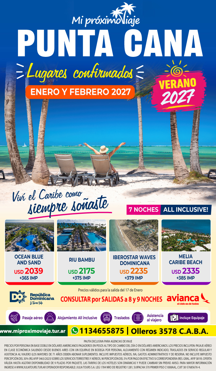 PUNTA CANA - LUGARES CONFIRMADOS VERANO 2027 con AVIANCA !